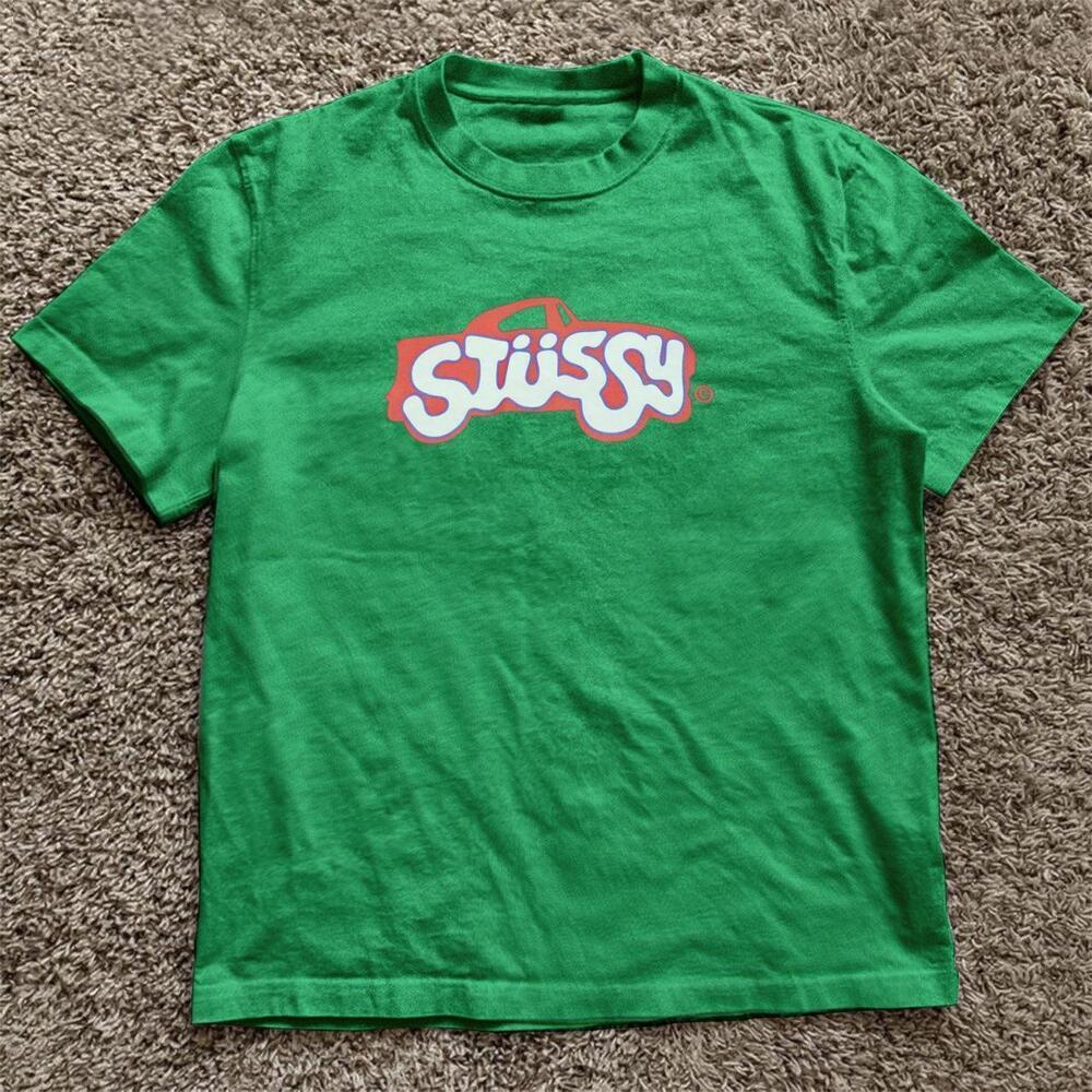 Green Stussy Car Cotton T Shirt
